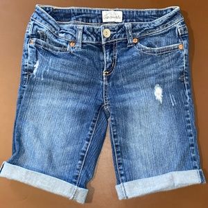 Aeropostale Denim Stretch Bermuda Shorts Size 1/2